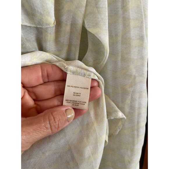 Free People convertible sleeve sheer button down oversized blouse S - Picture 4 of 6